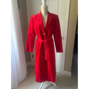 Vintage ULTRA SUEDE Brand Fabric Lipstick Red Trench Coat